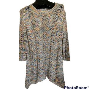 Gorgeous Sparkling Open Knit Plus Size Sweater - Size 2X by Mirror Image